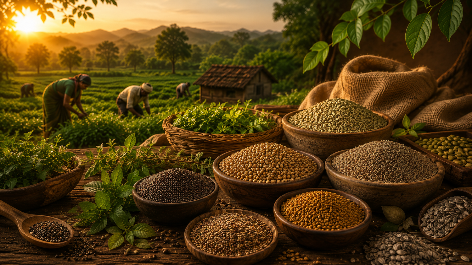 Premium cumin, coriander, fennel, fenugreek and mustard spice seeds